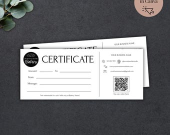 Plantilla de certificado de regalo imprimible: cupón de regalo minimalista (editable en Canva, descarga digital)