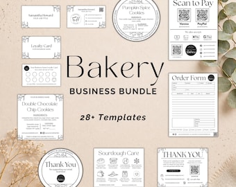 Boho Floral Bakery Business Bundle: Cottage Food Labels, Care Cards, QR Signs (Digital Download)