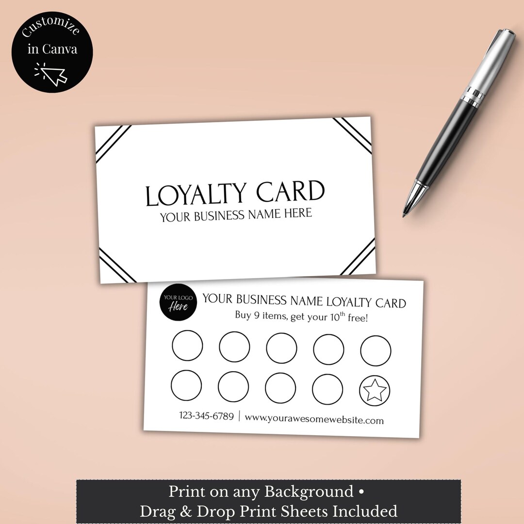 Loyalty Punch Card Template, Editable Stamp Card for Small Businesses ...