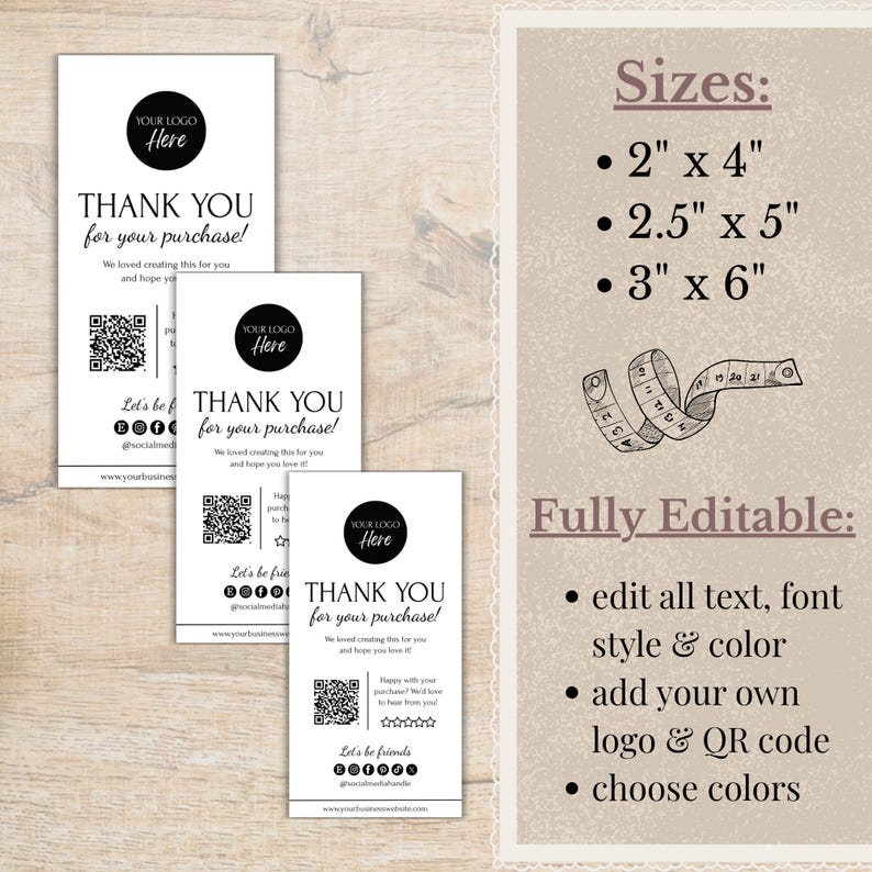 Editable Box Label Template, Custom Packaging Sticker for Small ...
