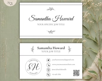 Vintage Farmhouse Business Card Template, Editable, Small Business, 3.5 x 2 (Canva, Digital Download)