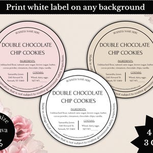 Cottage Food Label Template: Circle Design, Editable in Canva (Digital Download)