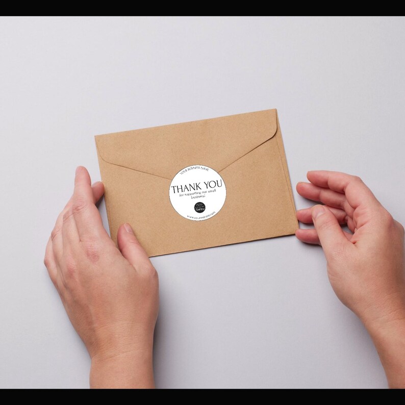 Thank You Sample Sticker Editable Thank You Sticker Template: Minimalist Small Business ...
