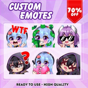 CUSTOM EMOTES, Animated Emotes, Twitch Emotes, Chibi Emotes, Twitch Emotes, Twitch Emotes Pack, Twitch Emoji, Stream Emotes, Discord Emotes