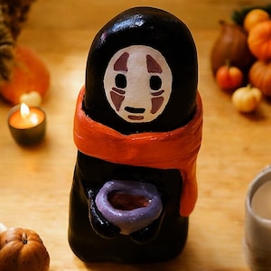 Hanmade Faceless Spirit Figurine, Anime Figurines, Autumn Decor, Gift for Anime Fan