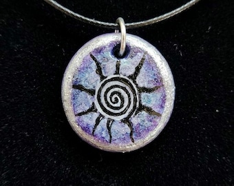 Whimsigoth Spiral Sun Necklace – Celestial Goth Pendant