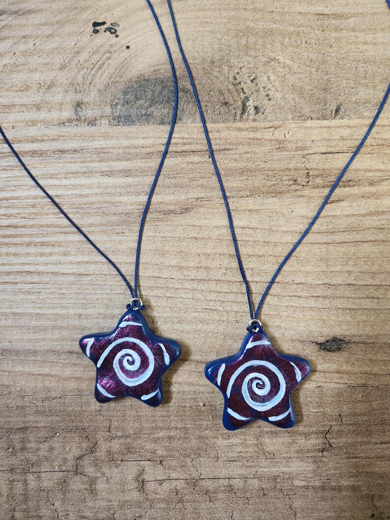 Spiral Star Necklace – Shimmering Cosmic Whimsigoth Y2K Pendant image 7