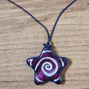 Spiral Star Necklace – Shimmering Cosmic Whimsigoth Y2K Pendant image 10