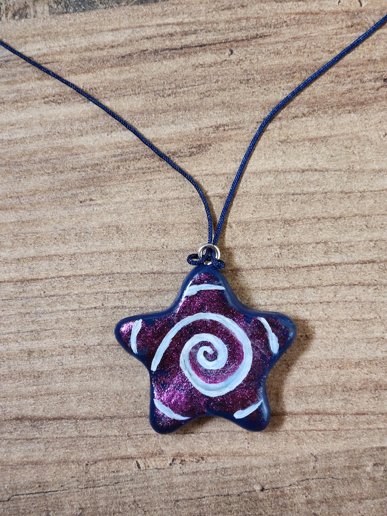 Spiral Star Necklace – Shimmering Cosmic Whimsigoth Y2K Pendant image 10