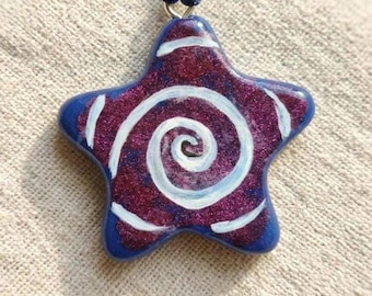 Spiral Star Necklace – Shimmering Cosmic Whimsigoth Y2K Pendant