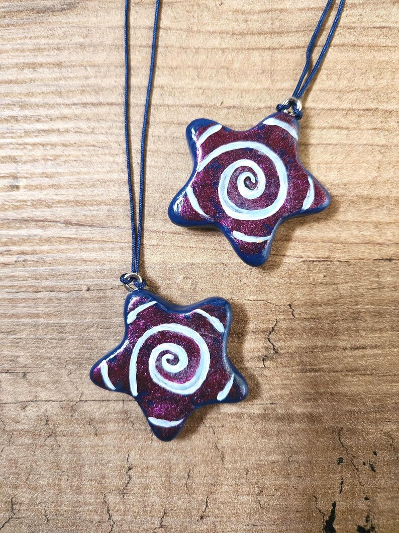Spiral Star Necklace – Shimmering Cosmic Whimsigoth Y2K Pendant image 4