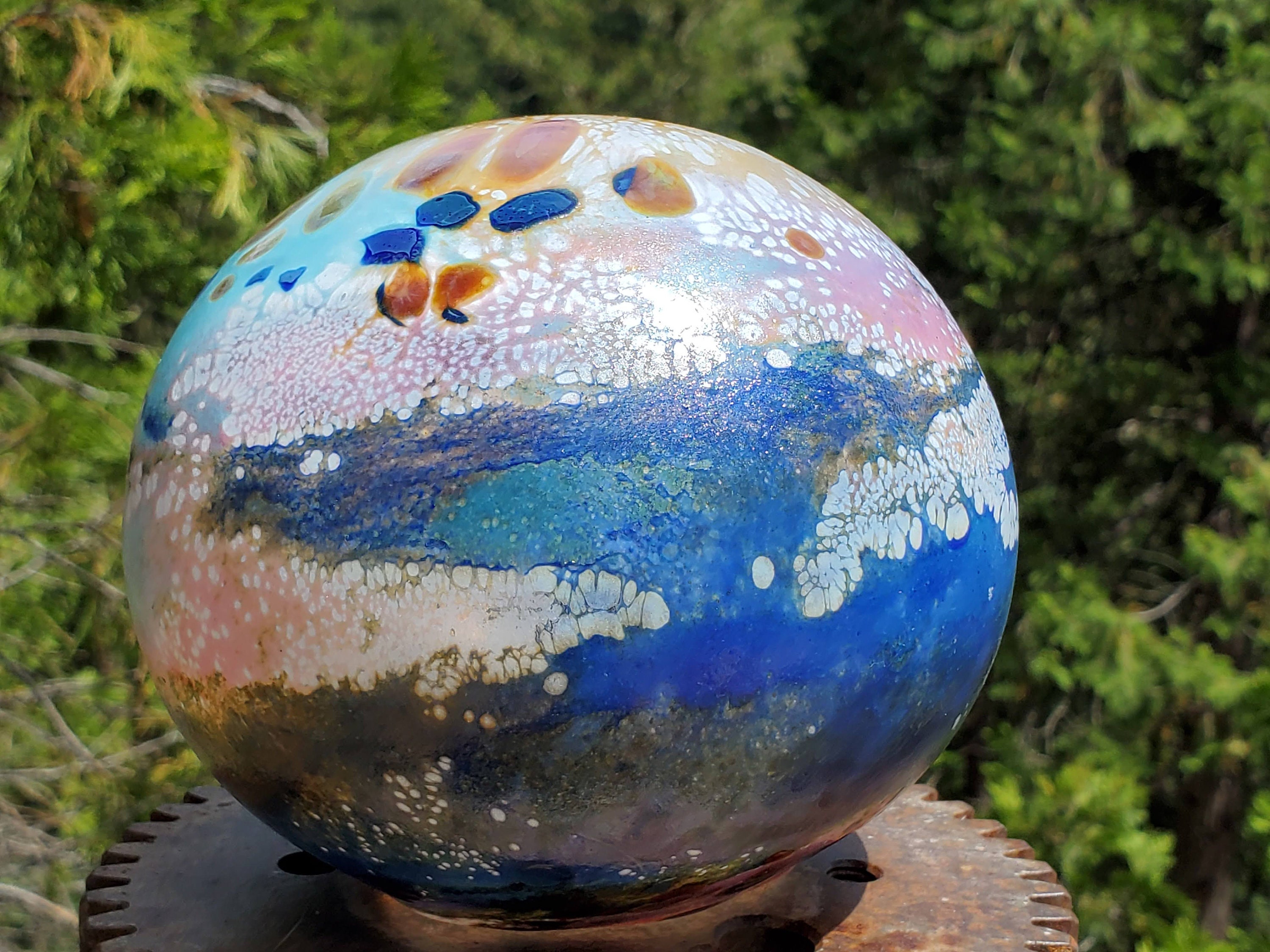 Flat Glassballoon garden yard art glass ball art glass Etsy