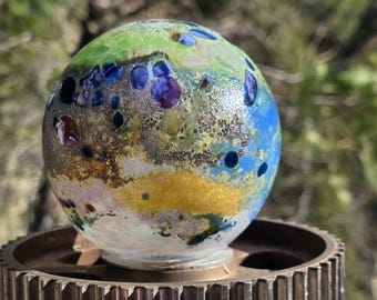 Hand Blown Glass Gazing Globe, Garden Art Orb, 3.5"
