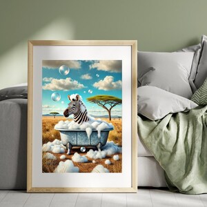 Savannah Zebra Rolled Poster, Safari Animal Wall Art, Wildlife Decor, Poster Print, African Animal Poster