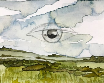 I Feel Like I’m Being Watched  - Original Watercolor Painting