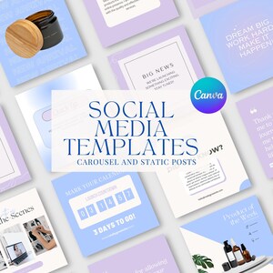 Social Media Templates Canva, , Social Media Manager Template, Digital Marketing, Aesthetic Instagram Templates
