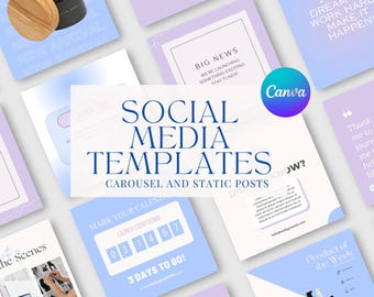 Instagram Content Templates, Social Media Marketing Bundle (Canva)