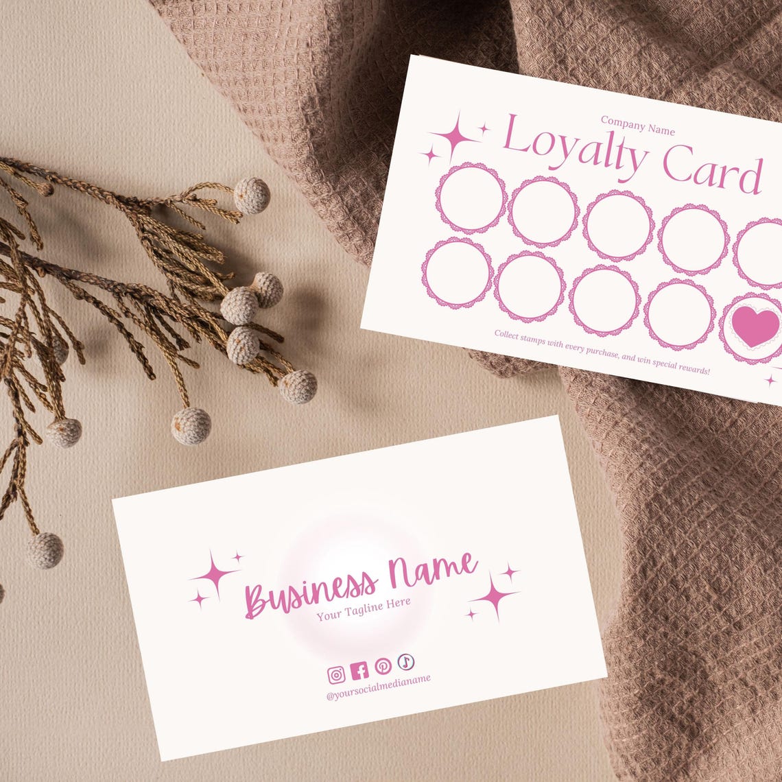 Editable Small Business Loyalty Card Template, Rewards Card (canva) - Etsy