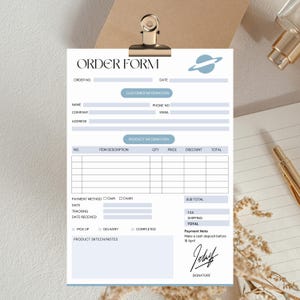 Order Form Template, Editable Canva Template, Customizable Product Order Form, Small Business Order Form, Printable & Digital Order Tracker