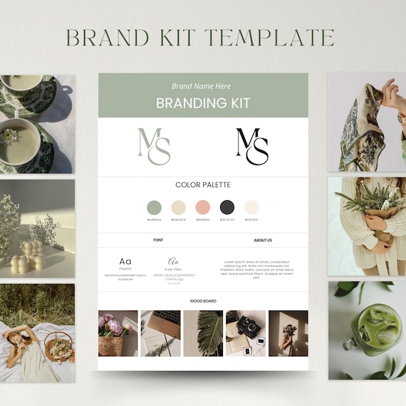Minimalist Brand Kit Template, Editable Canva Design