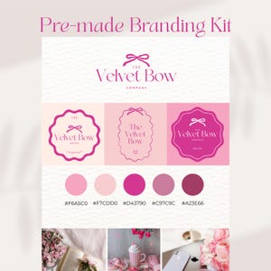 Coquette Branding Kit, Mini Branding Kit, Pink Business Logo, Canva Template for Small Business, Mini Branding Kit, Brand Identity Kit