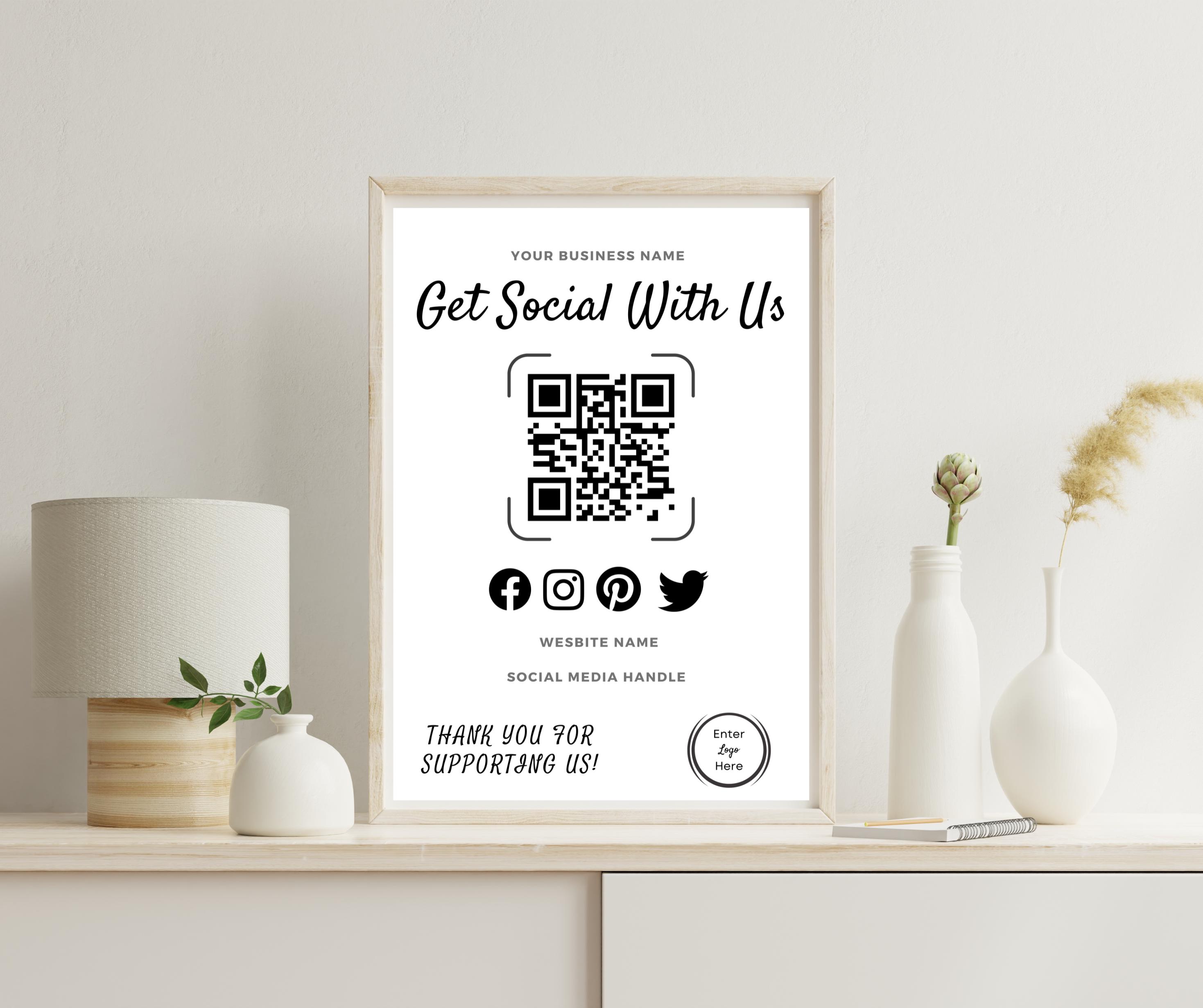 Editable QR Code Template for Social Media Canva Design for Business ...