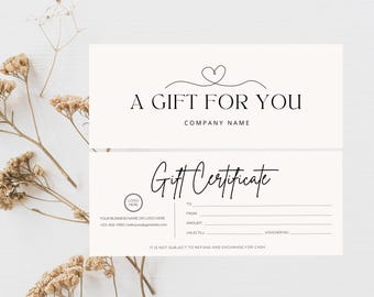 Gift Certificate Template, Editable Gift Certificate Template, Modern Gift Certificate, Printable Gift Card, Business Voucher, Gift Voucher