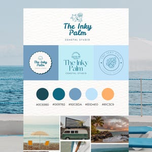 Coastal Branding Kit, Mini Branding Kit, Brand Identity Kit, Branding Canva Template, Branding Kit Small Business, Business Branding Bundle