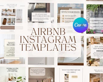 Airbnb Instagram-berichtsjabloon, Canva-sjablonen voor vakantiewoning (digitale download)