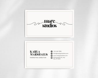 Minimalistische sjabloon voor visitekaartjes, bewerkbaar canvaontwerp (digitale download)
