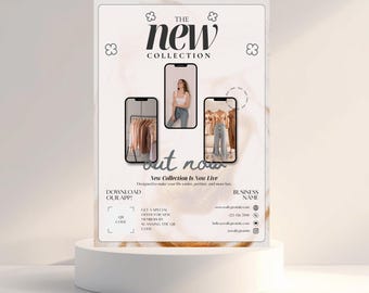Canva-sjabloon voor productflyer, lancering nieuwe collectie (digitale download)