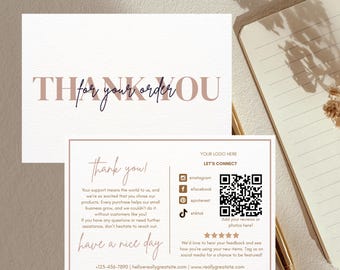 Minimalist Business Thank You Card Template (Canva Editable, Printable)