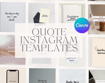 50 Minimalist Motivational Instagram Post Templates, Canva Social Media (Digital Download)