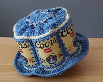 Crocheted Beer Can Hat - Coors