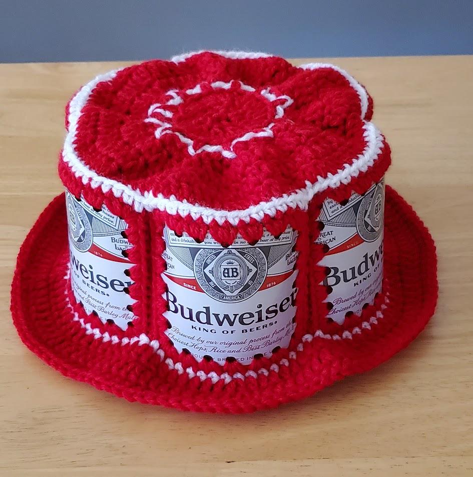 Crocheted Beer Can Hat - Budweiser - Etsy