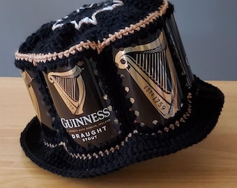 Crocheted Beer Can Hat - Guinness
