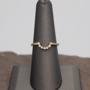 Delicate 14 Karat Gold Diamond Arc Ring image 1