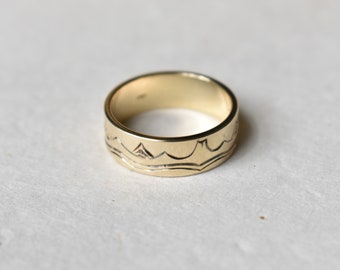 Lord Of The Rings Hobbit Engraved 14 Karat Gold Ring