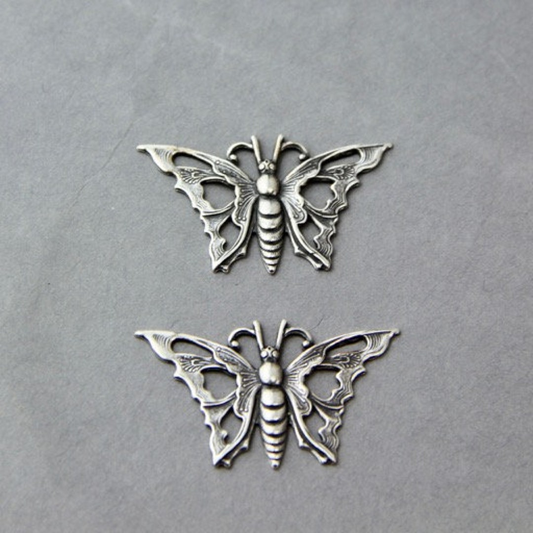 Pendentif Papillon En Filigrane Plaqué Or 18K 5 Microns - Modèle Dolly-Bijoux 25mm, Neuf Avec étiquettes