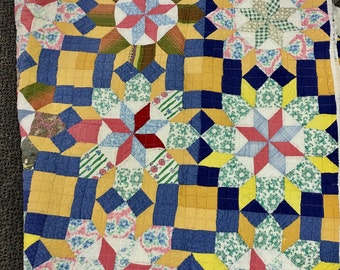 Vintage quilt Patchwork . Great colors 1950