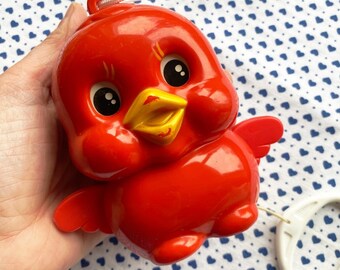 Vintage Sankyo big eye bird music box  Japan 1970s - free shipping