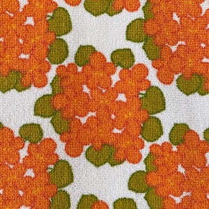 Heerlijke badstof bloemen vintage stof - groenoranje wit - gratis verzending