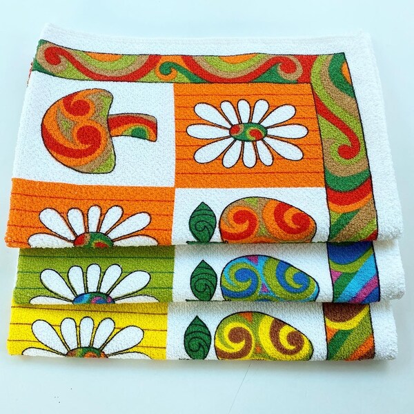 vintage apple terry towel 70s - free shipping