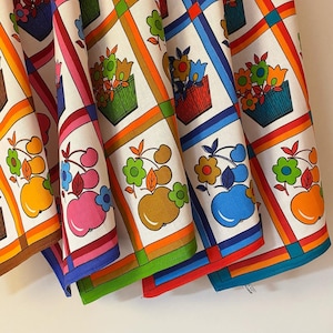 handdoek vintage jaren 70 keuken - appel peer - gratis verzending