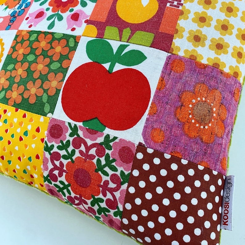Cushion cover made out of vintage fabrics by koosidesign apple free shipping image 3