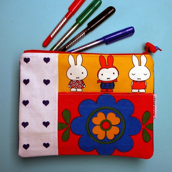 vintage fabric miffy pencil case by koosidesign