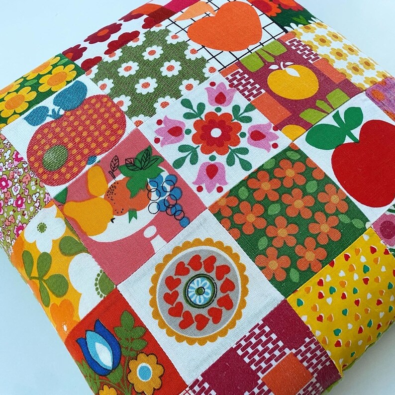 Cushion cover made out of vintage fabrics by koosidesign apple free shipping image 6