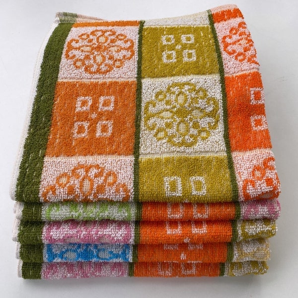 vintage badstof handdoek jaren 70 - kitchen terry  - gratis verzending