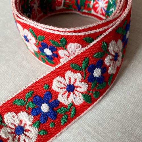 Vintage European Floral Ribbon Trim Border Band Woven Beige - Etsy