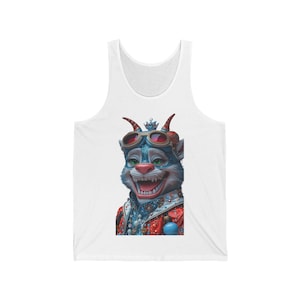 Graphic Tank Top - Playful Cat Design